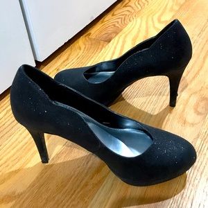 Black sparkly heels